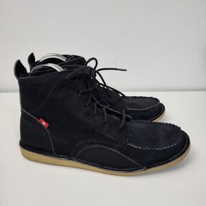 OLIBERTE Moc Toe Chukka Boots Mens 7 / 40 Black Leather Calf Hair Ankle Africa